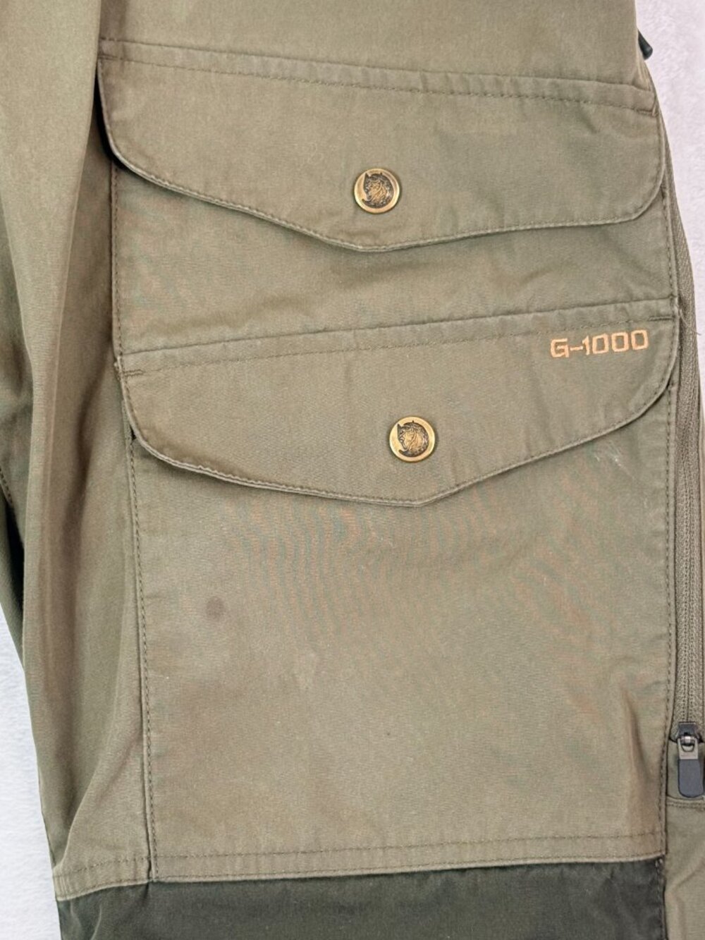 FJALLRAVEN G 1000 Ventilated Trousers Hike Trek Gorpcore Cargo Pants 30 Green - Picture 4 of 10